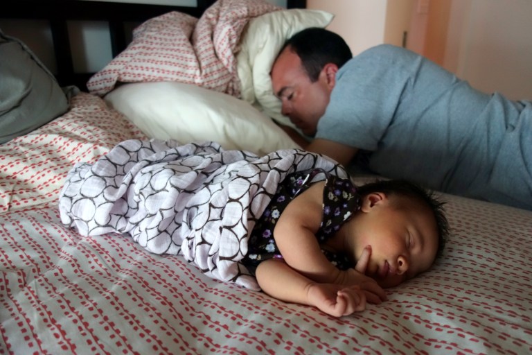 Isa and Daddy take a Sunday afternoon nap together.