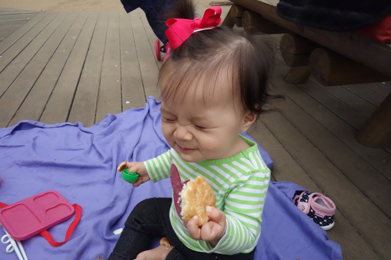 This is one of our favorite Isa expressions: her squinty smiley face.