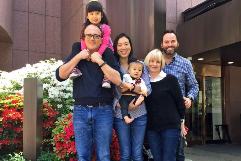 Brad and PJ, at right, flew to Seoul from Dallas. It's their first time in Seoul.