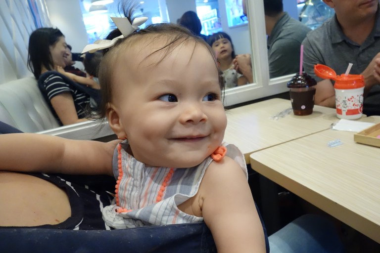 Isa and Momma shared an ice cream macaron sandwich.