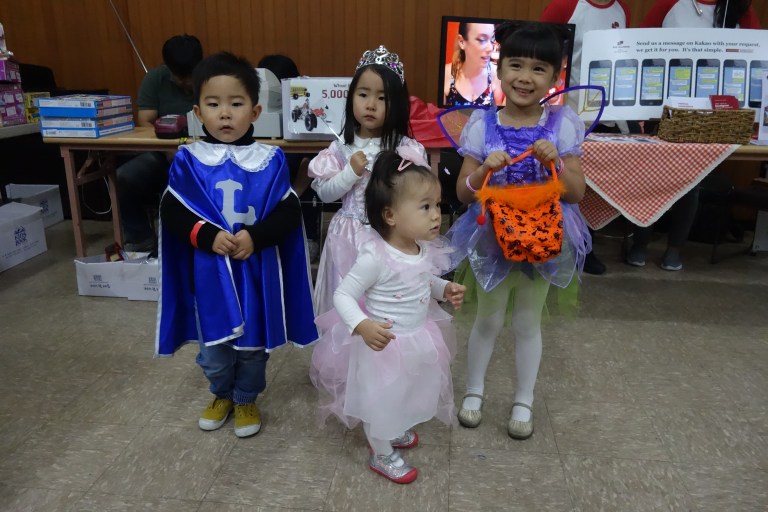 Halloween in Seoul at Eva's school, which throws an annual Harvest Market Day event.